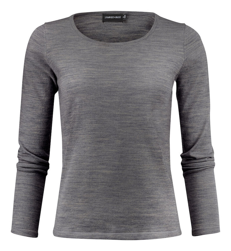 MERINO U - NECK WOMAN DK ANHTR MEL 3XL - Suomen Brodeeraus