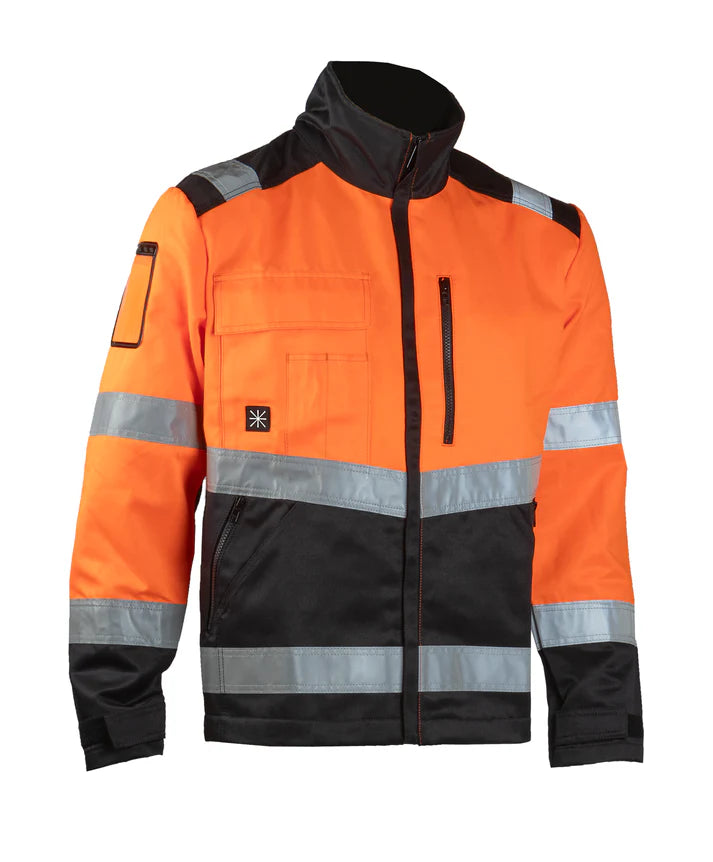 Safety jacket, white-orange