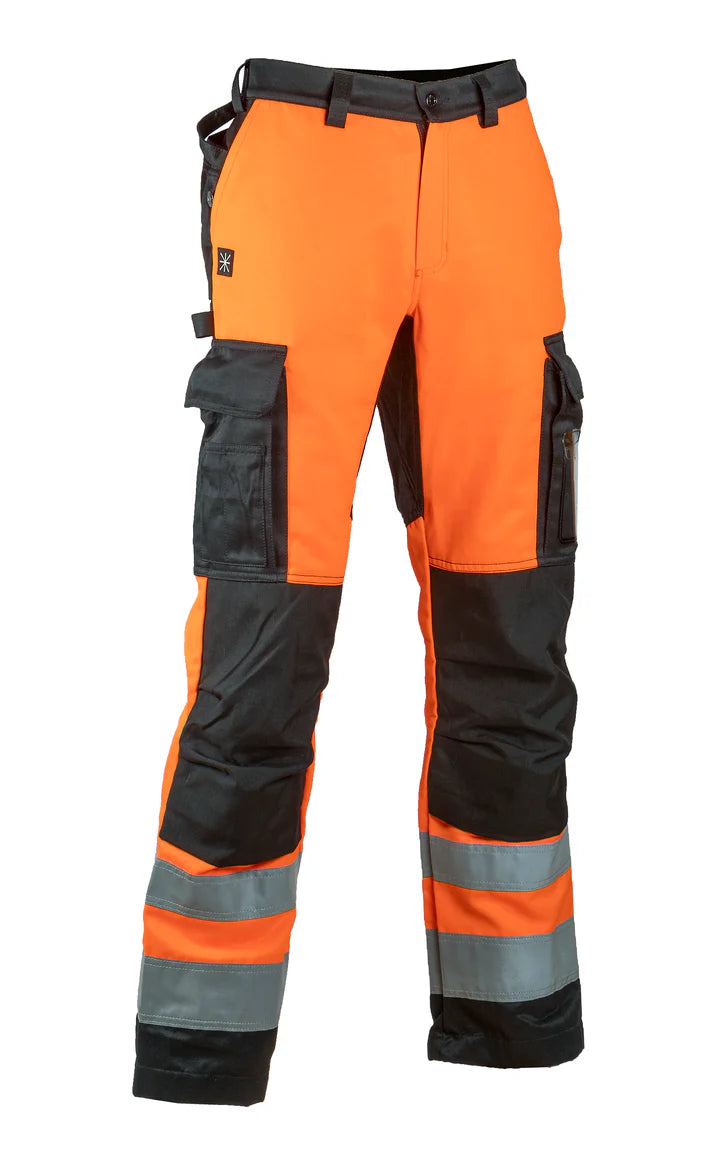 Safety trousers, white-orange