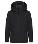 Padded Hoody Softshell JR Black - Suomen Brodeeraus