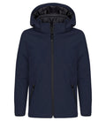 Padded Hoody Softshell JR DkNavy - Suomen Brodeeraus