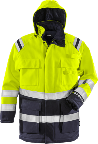 Palosuojattu Flamestat high vis Airtech® talviparka lk 3 4086 ATHR Neonkeltainen/Tummansininen - Suomen Brodeeraus