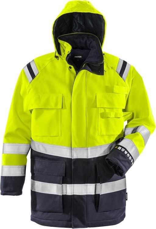 Palosuojattu Flamestat high vis Airtech® talviparka lk 3 4086 ATHR Neonkeltainen/Tummansininen - Suomen Brodeeraus