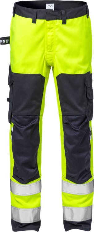 Palosuojattu flamestat high vis stretch housut lk 2 2161 ATHF Neonkeltainen/Tummansininen - Suomen Brodeeraus