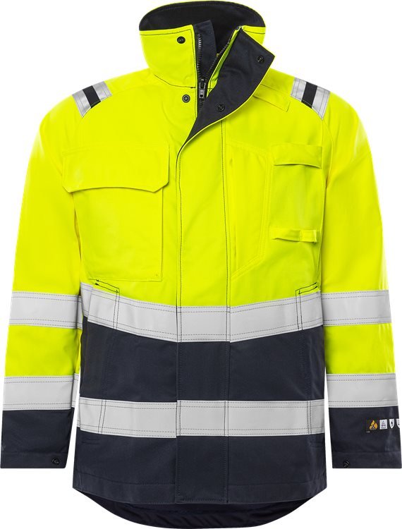 Palosuojattu Flamestat high vis takki lk 3 4175 ATHS Neonkeltainen/Tummansininen - Suomen Brodeeraus