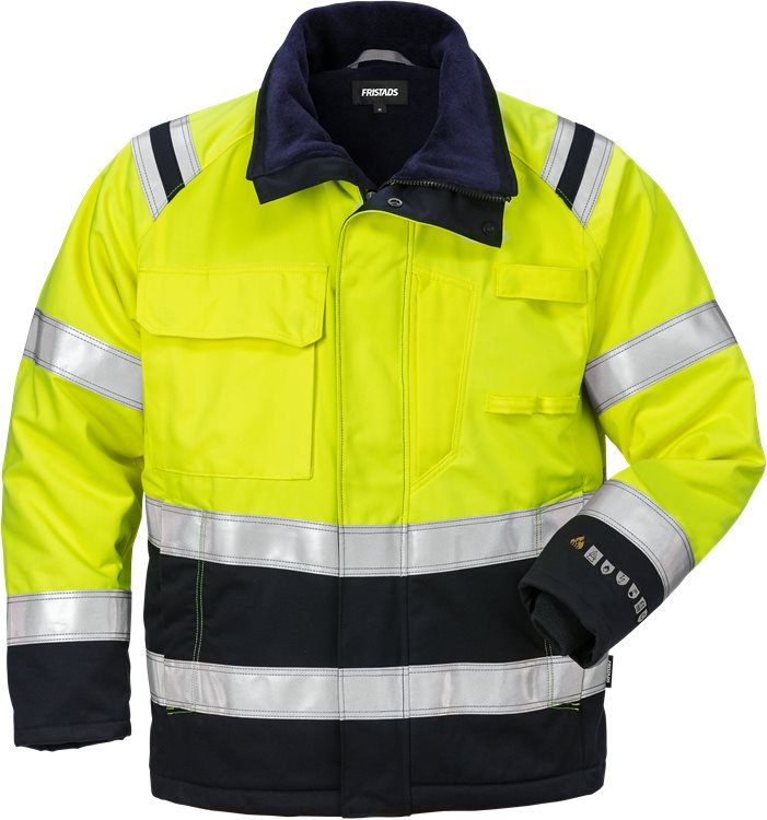 Palosuojattu Flamestat high vis talvitakki lk 3 4185 ATHS Neonkeltainen/Tummansininen - Suomen Brodeeraus