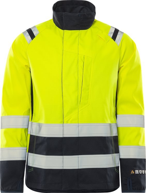 Palosuojattu Flamestat softshell takki lk 3 4016 FSS Neonkeltainen/Tummansininen - Suomen Brodeeraus