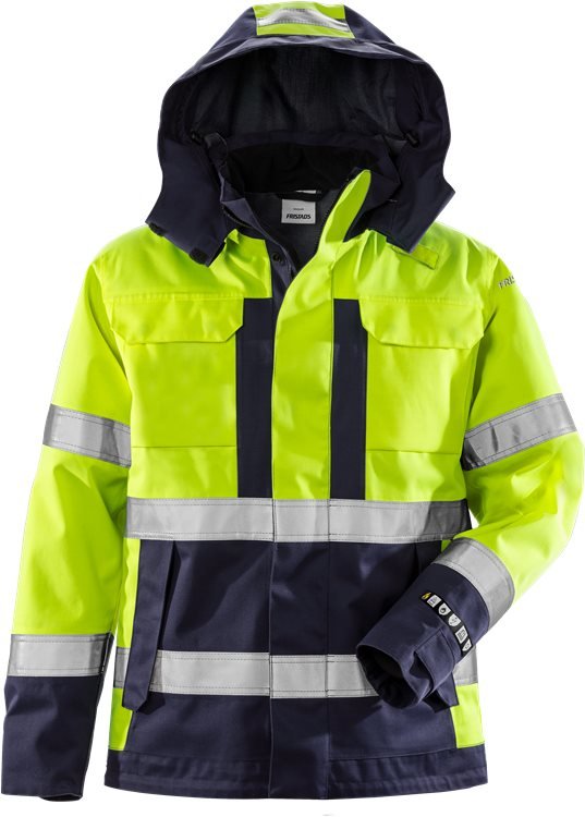 Palosuojattu high vis Airtech® kuoritakki LK 3 4022 FLR Neonkeltainen/Tummansininen - Suomen Brodeeraus