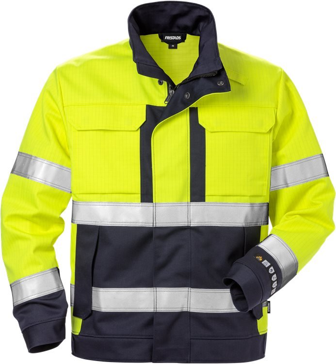 Palosuojattu High vis takki lk 3 4584 FLAM Neonkeltainen/Tummansininen - Suomen Brodeeraus