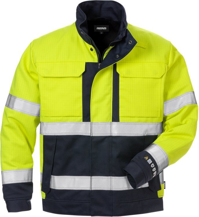 Palosuojattu High vis talvitakki lk 3 4588 FLAM Neonkeltainen/Tummansininen - Suomen Brodeeraus