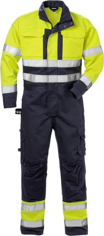 Palosuojattu High vis umpisuoja lk 3 8084 FLAM Neonkeltainen/Tummansininen - Suomen Brodeeraus