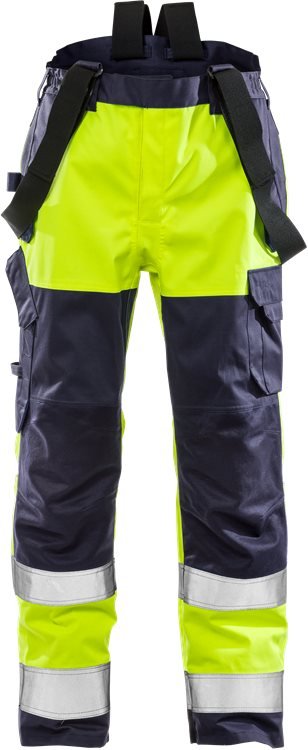 Palosuojatut high vis Airtech® kuorihousut LK 2 2152 FLR Neonkeltainen/Tummansininen - Suomen Brodeeraus