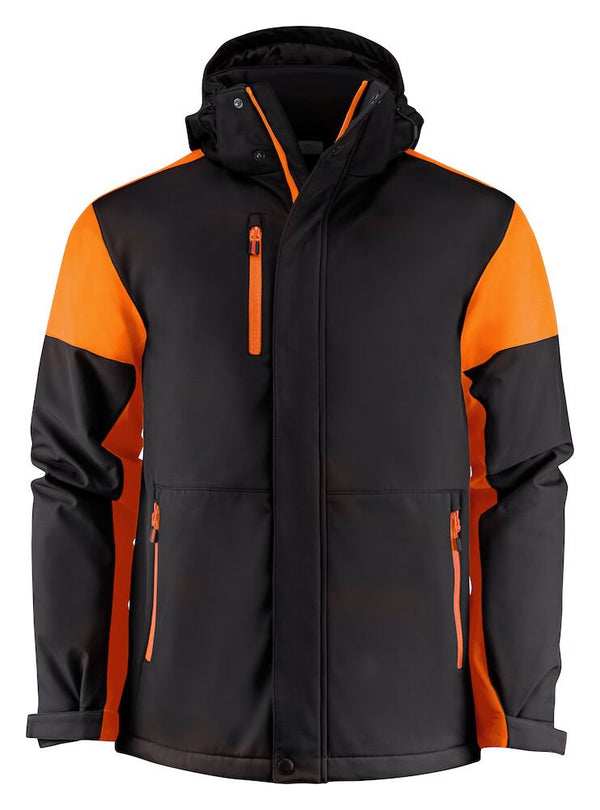 PRIME PADDED SOFTSHELL BLACK/ ORANG - Suomen Brodeeraus