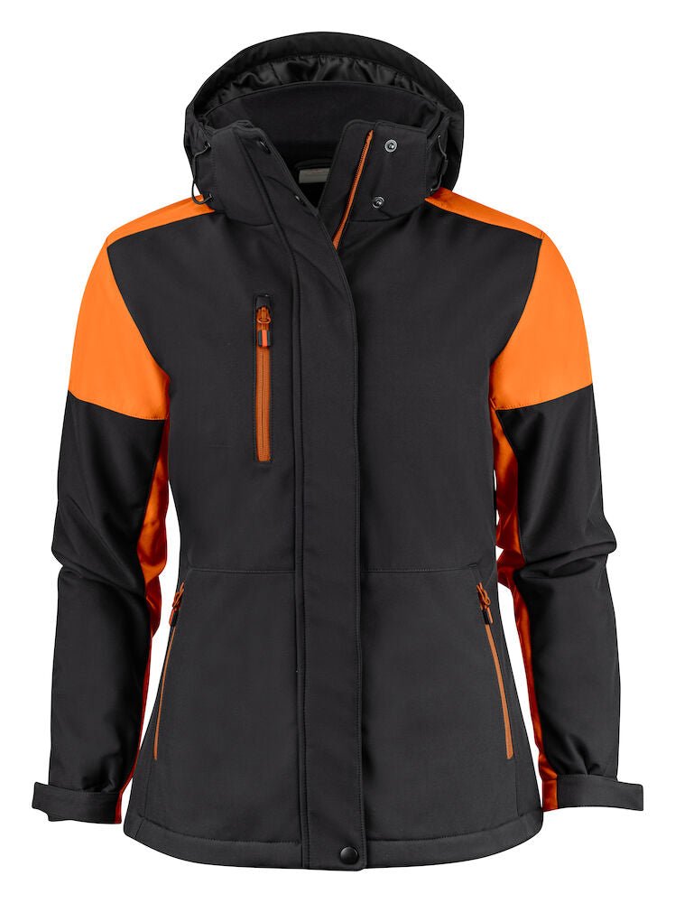 PRIME PADDED SOFTSHELL LADY BLACK/ ORANG - Suomen Brodeeraus