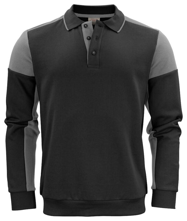 PRIME POLOSWEATER BLACK/ ANTHR - Suomen Brodeeraus