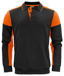 PRIME POLOSWEATER BLACK/ ORANG - Suomen Brodeeraus