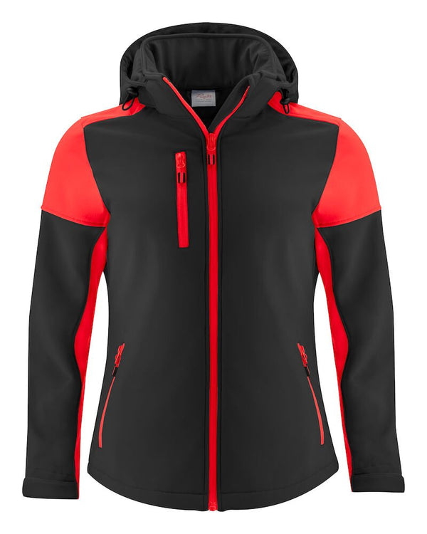 PRIME SOFTSHELL LADY BLACK/ RED - Suomen Brodeeraus