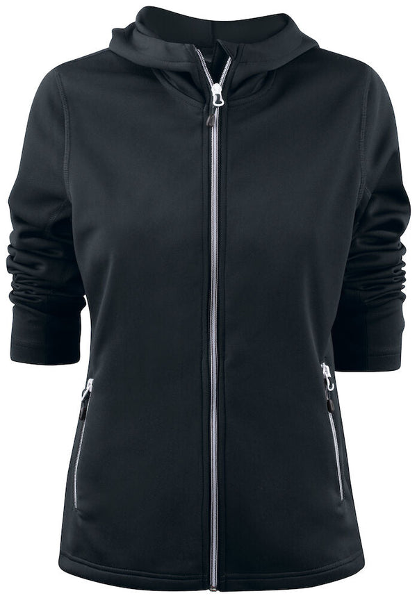 PRINTER LAYBACK HOODIE LADY BLACK - Suomen Brodeeraus