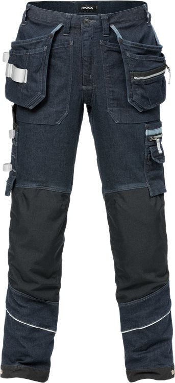 Rakentajan denim stretch housut 2131 DCS Indigonsininen - Suomen Brodeeraus