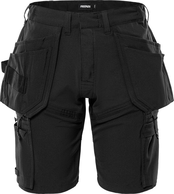 Rakentajan stretch shortsit 2598 LWS Musta - Suomen Brodeeraus