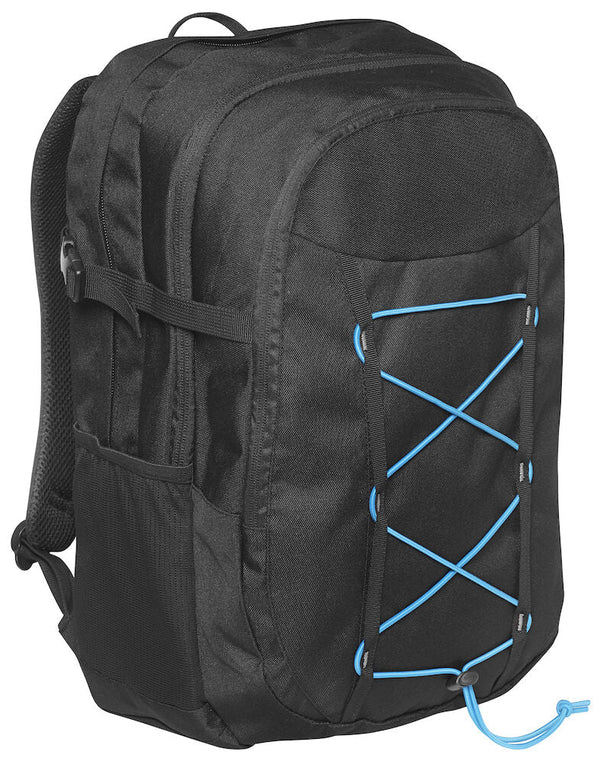 SPORTY COMP BACKPACK MUSTA/TURKOOSI - Suomen Brodeeraus