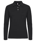 Stretch Premium Polo Lady L/S Black - Suomen Brodeeraus