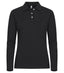 Stretch Premium Polo Lady L/S Black - Suomen Brodeeraus