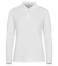 Stretch Premium Polo Lady L/S White - Suomen Brodeeraus