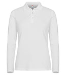 Stretch Premium Polo Lady L/S White - Suomen Brodeeraus