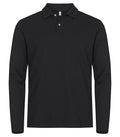 Stretch Premium Polo L/S Black - Suomen Brodeeraus