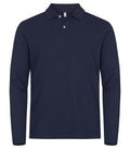 Stretch Premium Polo L/S Dark navy - Suomen Brodeeraus