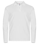 Stretch Premium Polo L/S White - Suomen Brodeeraus