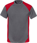 T - paita 7046 THV Harmaa/Punainen - Suomen Brodeeraus