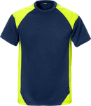 T - paita 7046 THV Tummansininen/Neonkeltainen - Suomen Brodeeraus