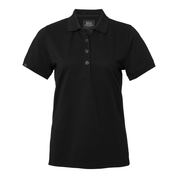 Wera solid Polo w Black - Suomen Brodeeraus