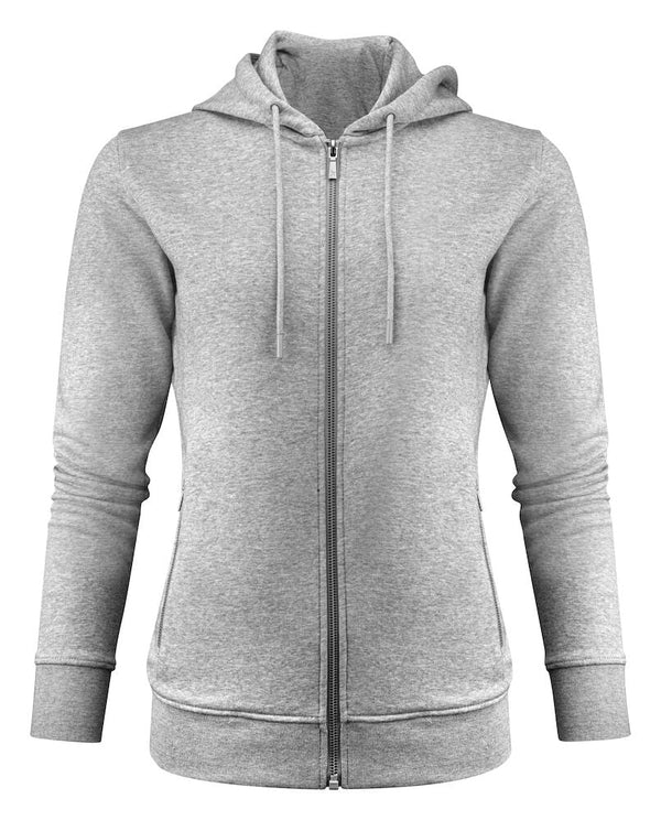 WESTWOOD HEIGHTS WOMAN ZIP HOODIE GREY MELANGE L - Suomen Brodeeraus