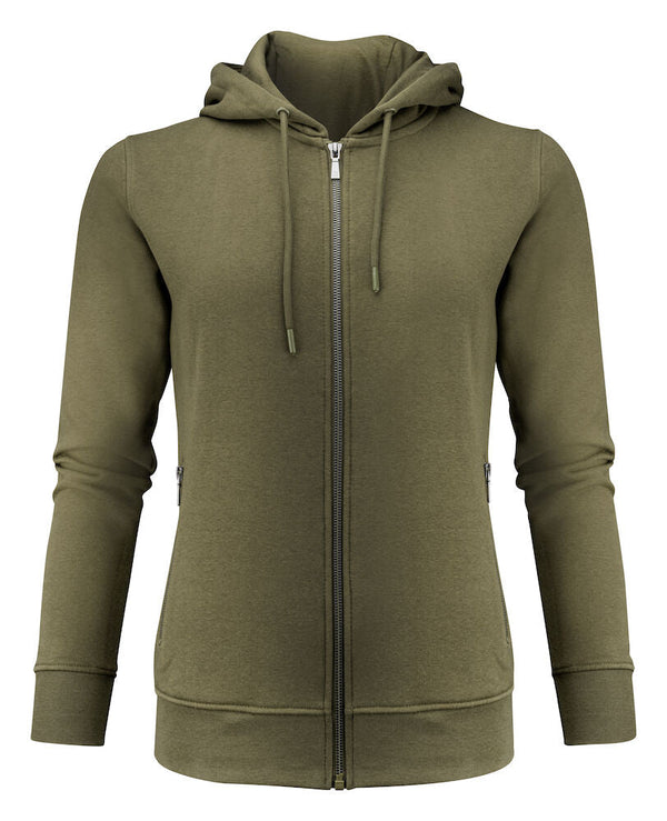 WESTWOOD HEIGHTS WOMAN ZIP HOODIE MOSS GREEN M - Suomen Brodeeraus