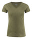 Whailford Lady Organic Slub V - neck Moss Green - Suomen Brodeeraus