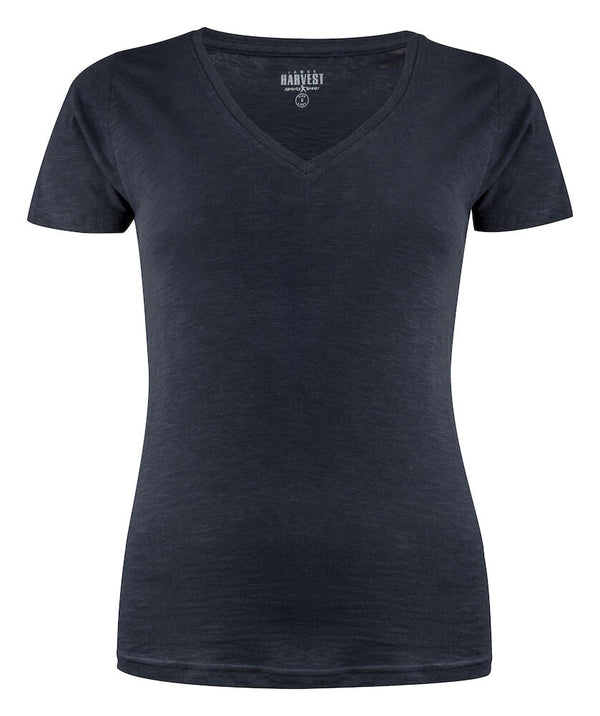 Whailford Lady Organic Slub V - neck Navy L - Suomen Brodeeraus