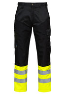 6507 PANTS HV YELL/BLACK - Suomen Brodeeraus