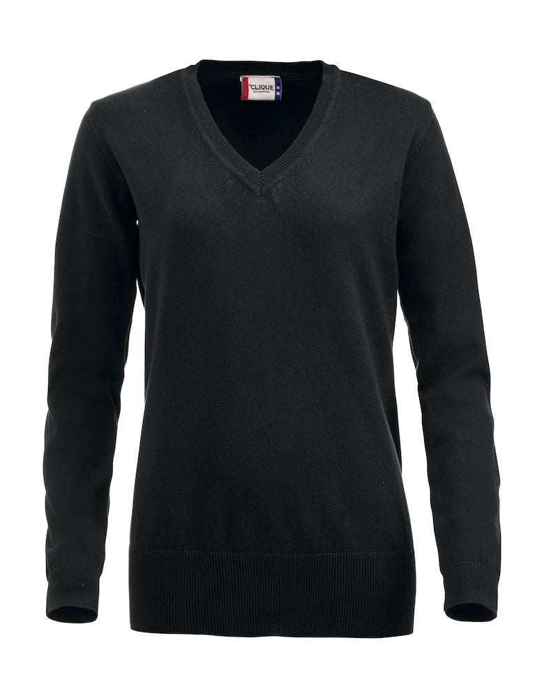 ASTON LADY V-NECK BLACK - Suomen Brodeeraus