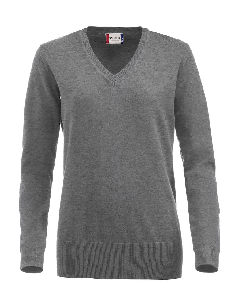 ASTON LADY V-NECK GREYMEL - Suomen Brodeeraus