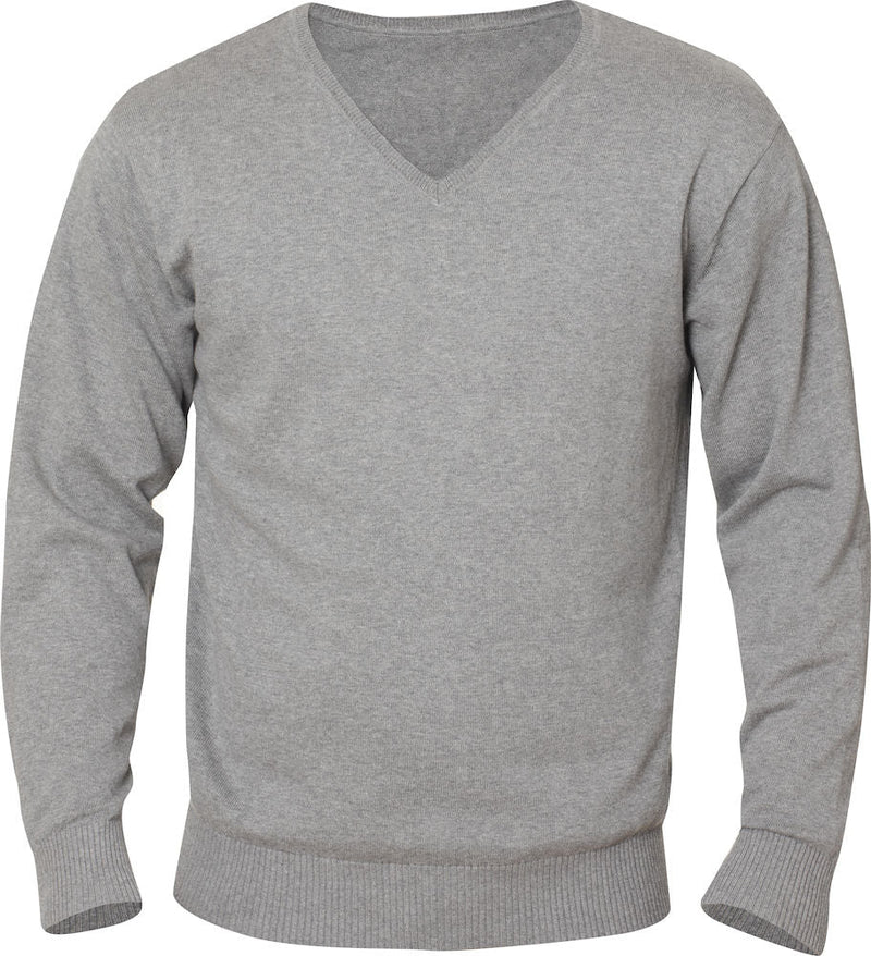 ASTON V-NECK GREYMEL - Suomen Brodeeraus