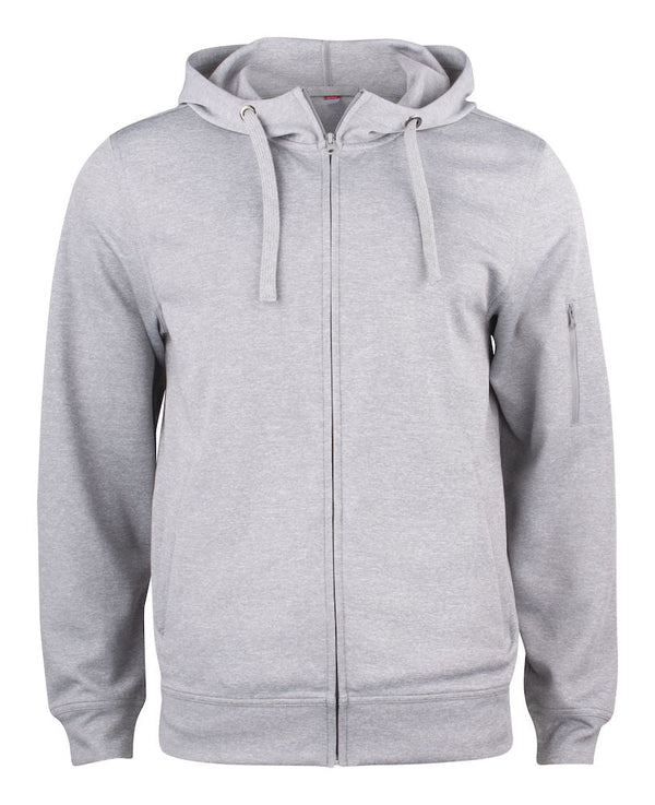 Basic Active Hoody FZ Grey Mel - Suomen Brodeeraus