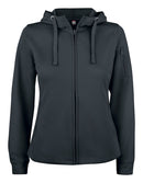 Basic Active Hoody FZ Ladies Black - Suomen Brodeeraus