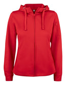 Basic Active Hoody FZ Ladies Red - Suomen Brodeeraus
