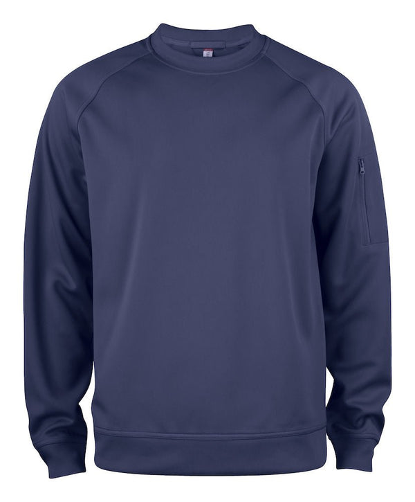 Basic Active Roundneck DkNavy - Suomen Brodeeraus