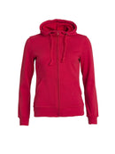 BASIC HOODY FULL ZIP LADY RED 40 - Suomen Brodeeraus