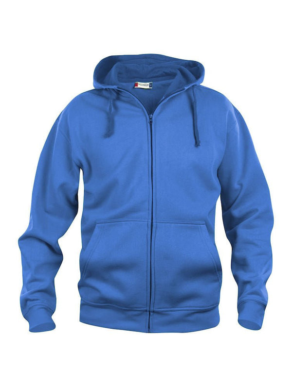 BASIC HOODY FULL ZIP ROYAL - Suomen Brodeeraus