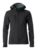 Basic Hoody Softshell jacket Ladies Black - Suomen Brodeeraus